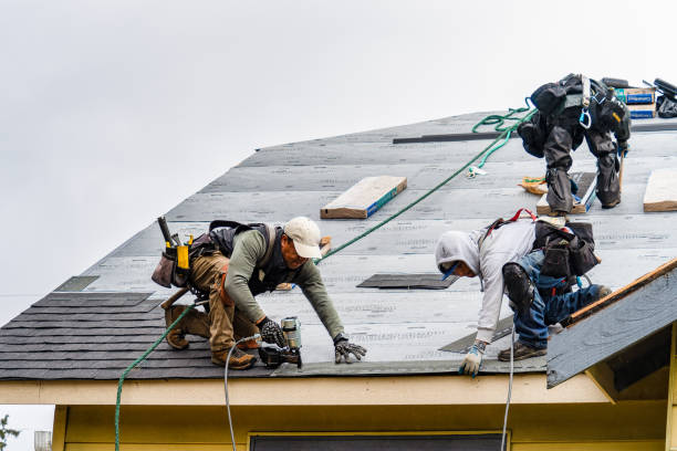 Professional Gutter Installation technician working in Georgetown, CA